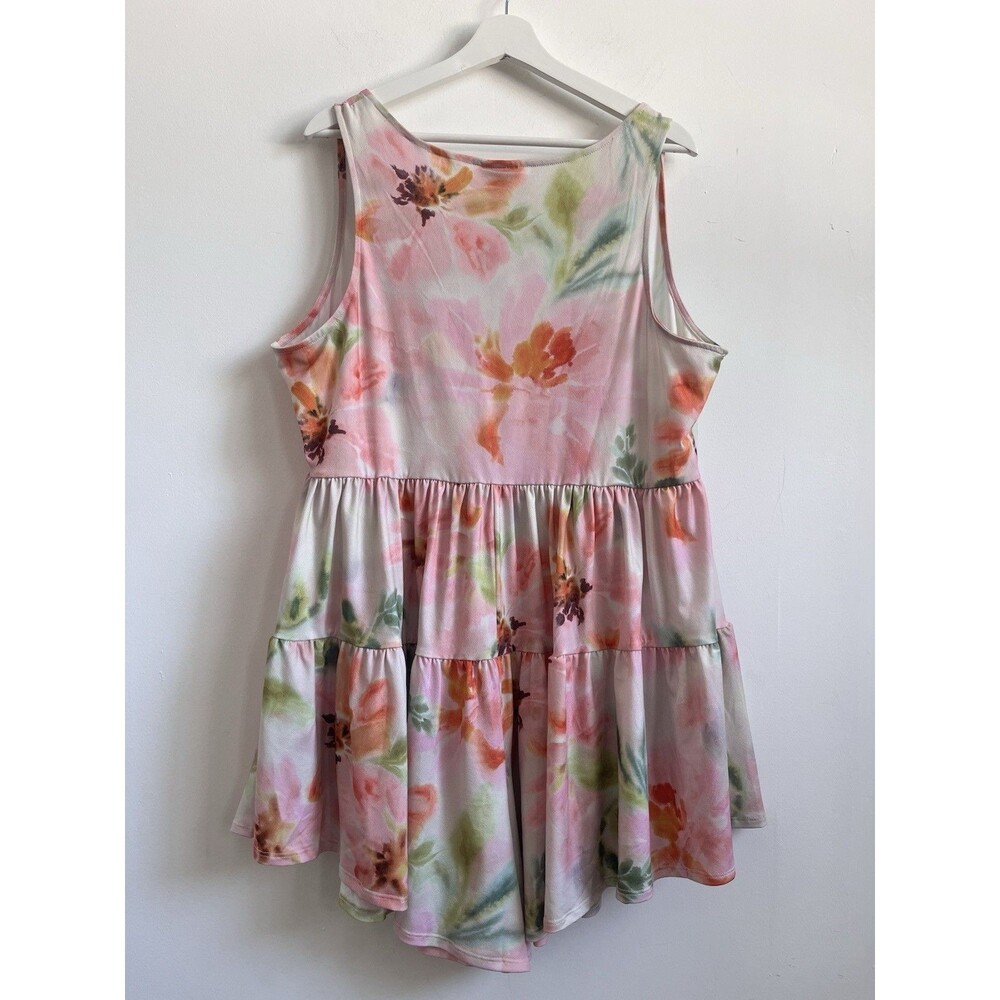 torrid Pink Floral Tiered Button-Front Jumpsuit - Picture 2 of 11